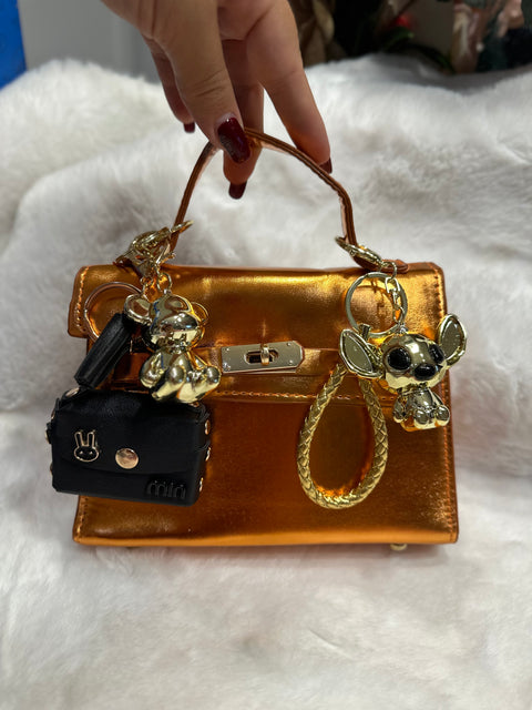 Borsa arancio metallizzata (no ciondoli)