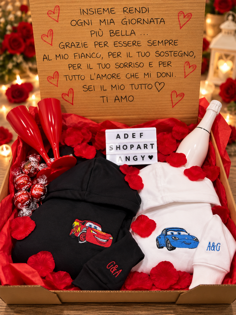 BOX o Felpe cars saetta McQueen solo disegno