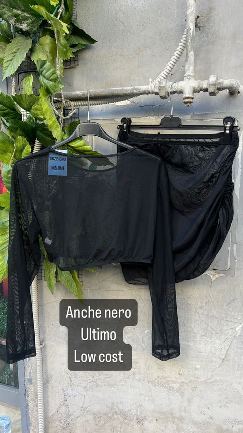 Coordinato velato nero e rosso
