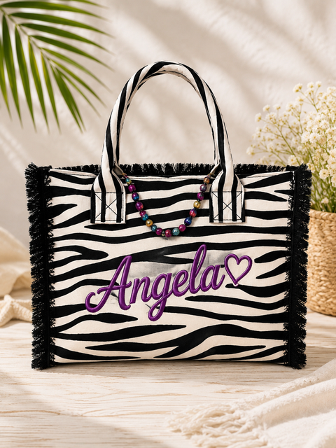 Borsa frange zebrata