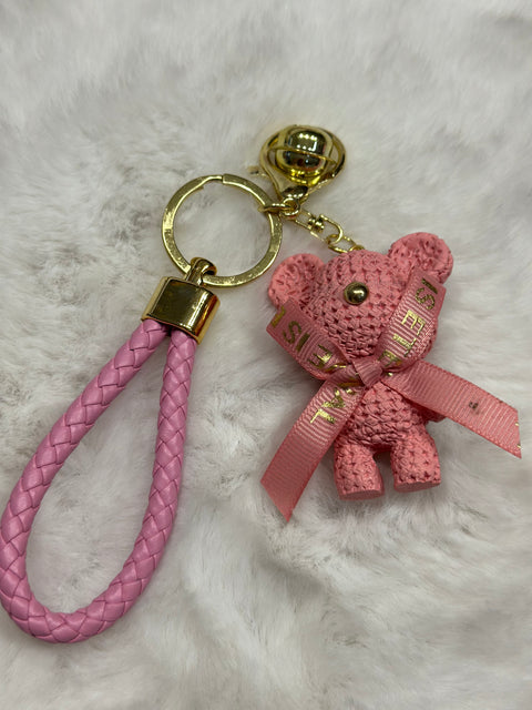Portachiavi orso rosa